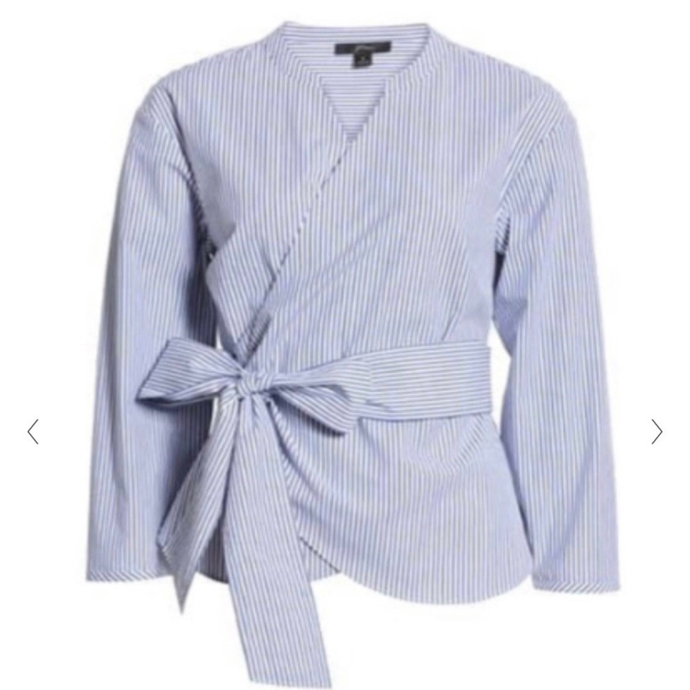 J. Crew stretch cotton wrap around top
